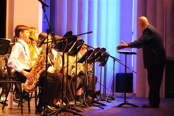 Students performing at the 2023-2024 All County Jazz Concert